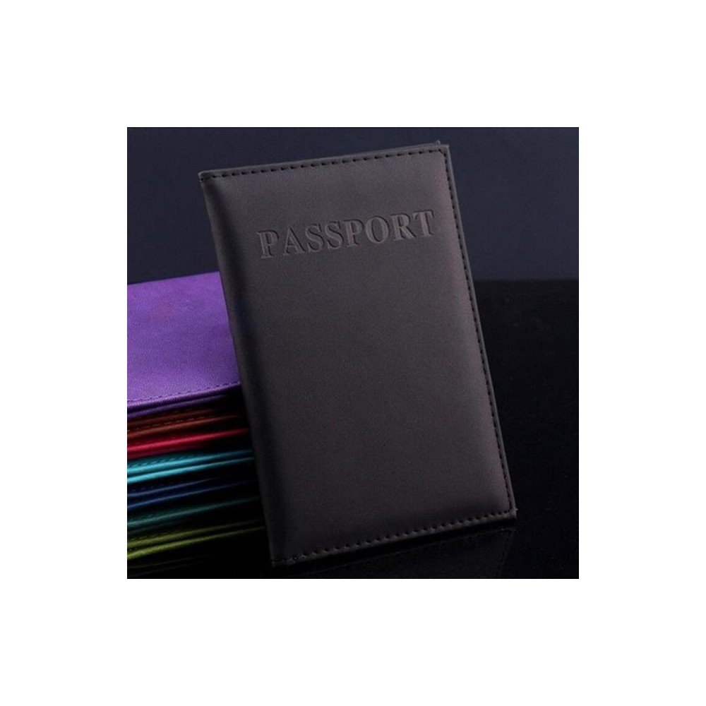 Artificial Leather Travel Passport Cover(black)