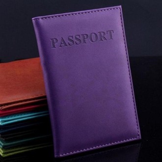 Artificial Leather Travel Passport Cover(purple)