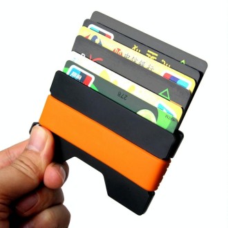 Aluminum Alloy RFID Card Holder Anti-Theft EDC Wallet Coin Storage Box Key Card Holder, Colour: Red