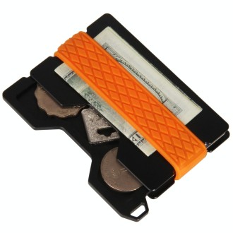 Aluminum Alloy RFID Card Holder Anti-Theft EDC Wallet Coin Storage Box Key Card Holder, Colour: Orange