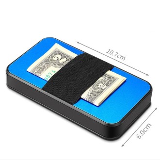 New-Bring Metal Card Holder RFID Anti-Theft Magnetic Automatic Shift Business Card Sase Waterproof Wallet, Colour: Blue