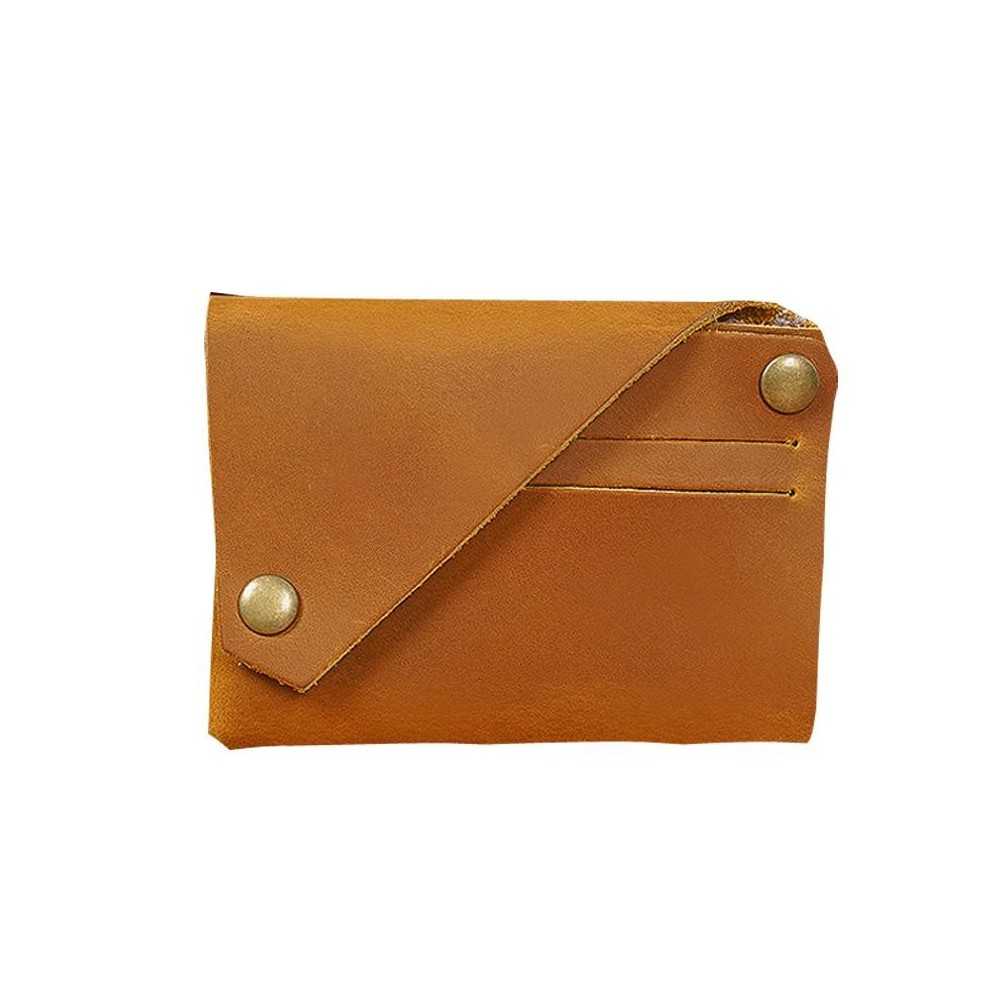 18K-120 Leather Bank Card Storage Bag Card Holder(Yellow brown mad horse)