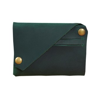 18K-120 Leather Bank Card Storage Bag Card Holder(Ink Green)