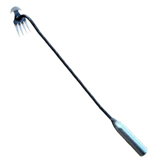 Four-Tooth Dual Purpose Weed Remover Tool Gardening Weed Rake Uprooting Weeding Tool, Length: 50cm Iron Handle