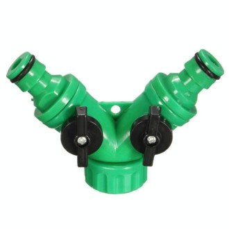 2 Way Garden Plumbing Hose Quick Connect Switch Horticultural Irrigation Faucet Ball Valve(AT015)