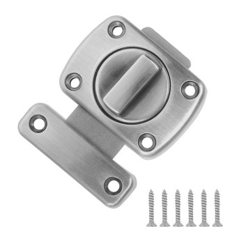 Stainless Steel Rotate Bolt Latch Anti-Theft Security Bathroom Door Lock Spring Latch, Specification: Extra Large Silver