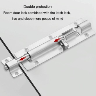 8 inch Stainless Steel Latch Door Bolt Bathroom Wooden Door And Window Anti-theft Latch Lock