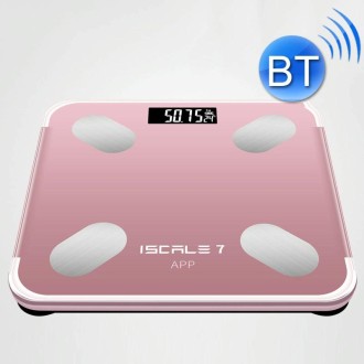 ISCRLE7 Smart Weight Scale Bluetooth Body Fat Measuring Instrument Battery Model(Rose Gold)