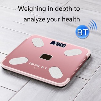 ISCRLE7 Smart Weight Scale Bluetooth Body Fat Measuring Instrument Charging Model(Rose Gold)