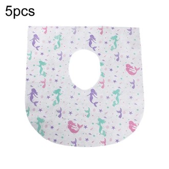 5pcs Disposable Nonwoven Toilet Pad Portable Hotel And Traveling Cartoon Universal Cushion, Style: Mermaid(60 x 64cm)