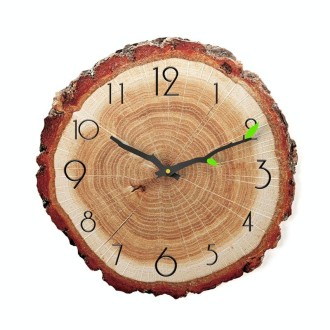 12 Inches Wood Grain Annual Ring Quartz Silent Clock Wall Clock, Style:MW021-12 (28x30 cm)