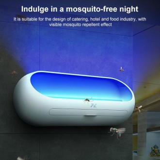 HanZhang Sticky Trap Mosquito Lamp Restaurant Hotel Hanging Electronic Fly Killer CN Plug, Specification: White 8W Single Lamp T