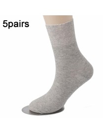 5pairs Cotton Slack Socks Mid-tube Socks Thin Wide-mouth Socks For Men, Size: Large 44-50(Shallow Gray)