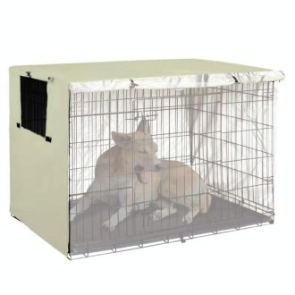 Oxford Cloth Pet Cage Cover Outdoor Furniture Dustproof Rainproof Sunscreen Cover, Size: 63.5x48x50cm(Beige)