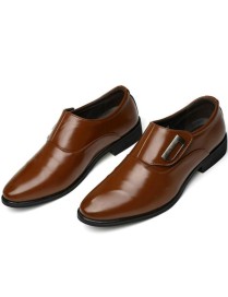 Spring Casual Tide Shoes Dress Shoes Men British Pointed Shoes, Size:39(Brown)