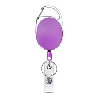 3 PCS 68cm Retractable Pull Badge Reel Zinc Alloy ID Lanyard Name Tag Card Badge Holder(Purple)