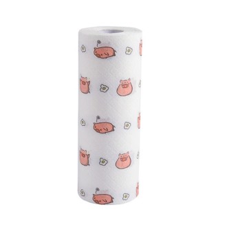 50 Sheets Washable Lazy Rag Kitchen Non-woven Cloth Wet and Dry Dual-use Dish Towel(Mengmeng Pig)