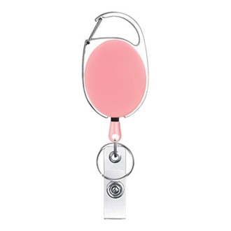 3 PCS 68cm Retractable Pull Badge Reel Zinc Alloy ID Lanyard Name Tag Card Badge Holder(Pink)