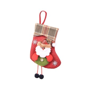 Mini Christmas Stockings Gift Bags Christmas Decorations for Home Festival Party(Santa Claus Style)