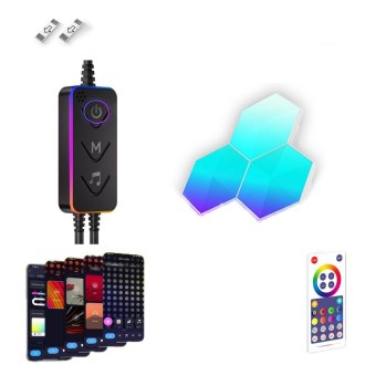 Gaming Ambient Light Smart Chiclet Backdrop Quantum Wall Light, Versions: Bluetooth(3 PCS/Set)