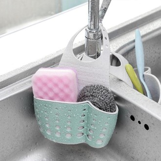 Kitchen Sponge Drain Holder Wheat Fiber Storage Rack Basket Wash Cloth Toilet Soap Shelf Organizer(Green)