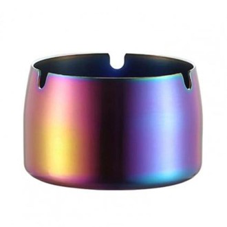 Thickened Stainless Steel Ashtray Windproof And Drop-Proof Ashtray, Specification: Extra Large(Colorful)