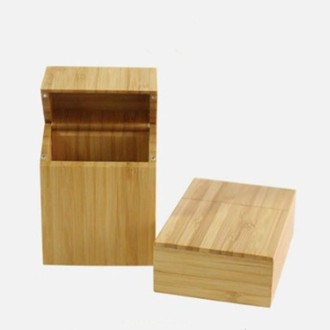 Creative Wooden Cigarette Case Magnet Adsorption Clamshell Cigarette Case, Color:Carbonized Bamboo