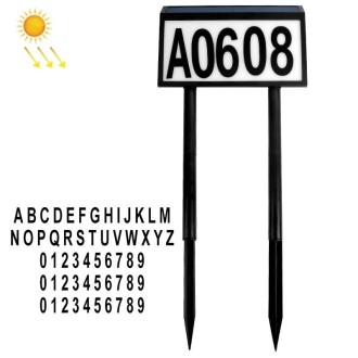 Solar LED Light Control Waterproof Plug Door Light, Style: 26 Letters + 3 Sets Numbers