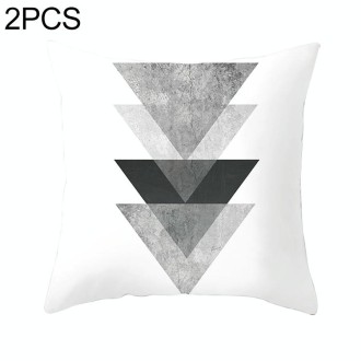 2 PCS Black and White Simple and Modern Geometric Abstract Decorative Pillowcases Polyester Throw Pillow Case(22)