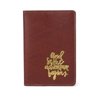 K018 Vintage Leather Passport Holder(Wipe Brown)