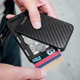 New-Bring Metal Card Holder RFID Anti-Theft Magnetic Automatic Shift Business Card Sase Waterproof Wallet, Colour: Black