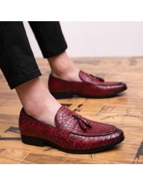 Men Comfortable Gentleman Business Fashion Pointed Dress Men Shoes, Size:45(Red)