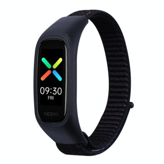 For OPPO Watch Nylon Watch Band(Dark Black)