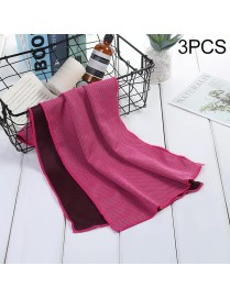3 PCS Absorbent Polyester Quick-drying Breathable Cold-skinned Fitness Sports Portable Towel(Magenta)
