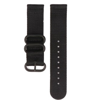 For Suunto 7 Three-ring Steel Buckle Nylon Watch Band(Black)