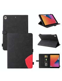 Dual-color Splicing Horizontal Flip PU Leather Case with Holder & Card Slots & Sleep / Wake-up Function For iPad 9.7 (2018/2017)
