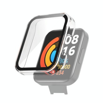 For Xiaomi Redmi Watch 2 Lite Foreign Version PC + Tempered Glass Watch Protective Case(Transparent White)