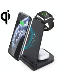 10W 3 in 1 QC 3.0  Vertical Multi-function Wireless Charger with Stand Function, Suitable for Mobile Phones / Apple Watch / AirP