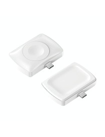 JJT-997 Type-C Interface Earphone and Watch Double-sided Wireless Charger for AirPods & iWatch(White)