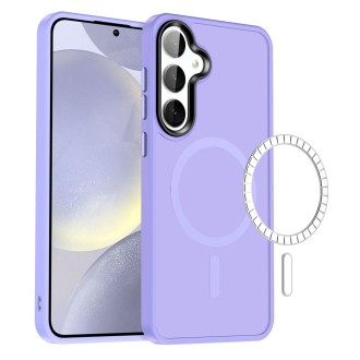 For Samsung Galaxy S24+ 5G MagSafe Magnetic Skin Feel Frosted Phone Case(Light Purple)