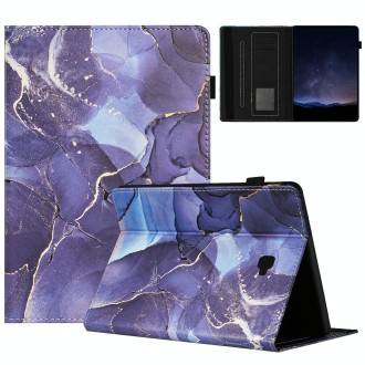 For Samsung Galaxy Tab A 10.1 T580 Marble Litchi Leather Smart Tablet Case(Grey)