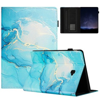 For Samsung Galaxy Tab A 10.1 T580 Marble Litchi Leather Smart Tablet Case(Green)