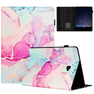 For Samsung Galaxy Tab A 10.1 T580 Marble Litchi Leather Smart Tablet Case(Pink)