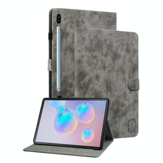 For Samsung Galaxy Tab S6 SM-T860/T865  Tiger Pattern Flip Leather Tablet Case, without Pen(Grey)