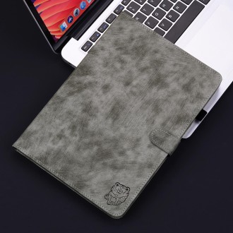 For Samsung Galaxy Tab S6 SM-T860/T865  Tiger Pattern Flip Leather Tablet Case, without Pen(Grey)