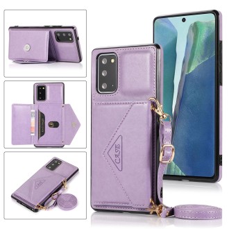 For Samsung Galaxy Note20 Multi-functional Cross-body Card Bag TPU+PU Back Cover Case with Holder & Card Slot & Wallet(Purple)