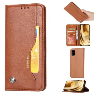 For Samsung Galaxy Note 20 Knead Skin Texture Horizontal Flip Leather Case with Photo Frame & Holder & Card Slots & Wallet(Brown