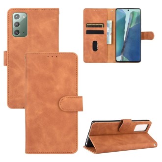 For Samsung Galaxy Note20 Solid Color Skin Feel Magnetic Buckle Horizontal Flip Calf Texture PU Leather Case with Holder & Card 