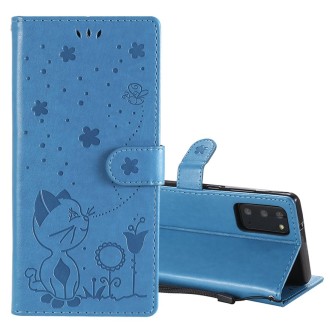 For Samsung Galaxy Note 20 Cat Bee Embossing Pattern Shockproof Horizontal Flip Leather Case with Holder & Card Slots & Wallet(B