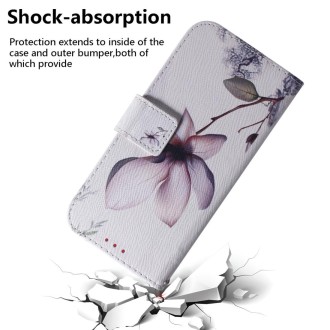 For Samsung Galaxy Note 20 Coloured Drawing Horizontal Flip Leather Case, with Holder & Card Slots & Wallet(Magnolia Flower)